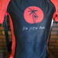Palm Tree Ranked Rash Guard- black