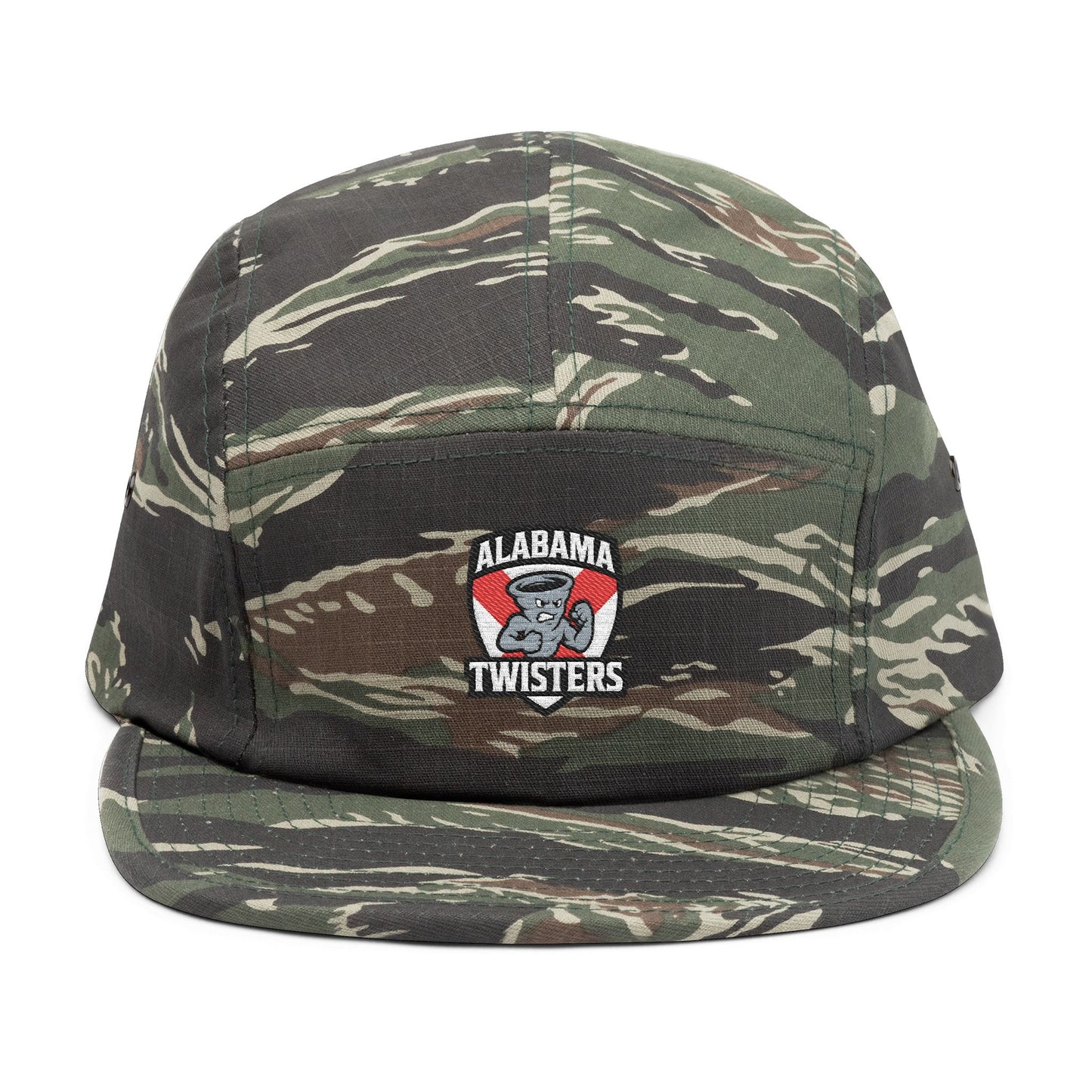 Camo 5-Panel Cap — Embroidered "Alabama Twisters" Logo